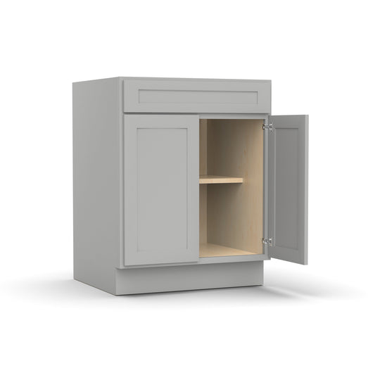 RTA - Liberty Shaker Ashen - Double Door Cabinets - 27"W x 34.5"H x 24"D