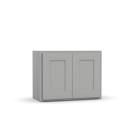 RTA - Liberty Shaker Ashen - 18"Height Double Door Wall Cabinets - 24"W x 18"H x 12"D