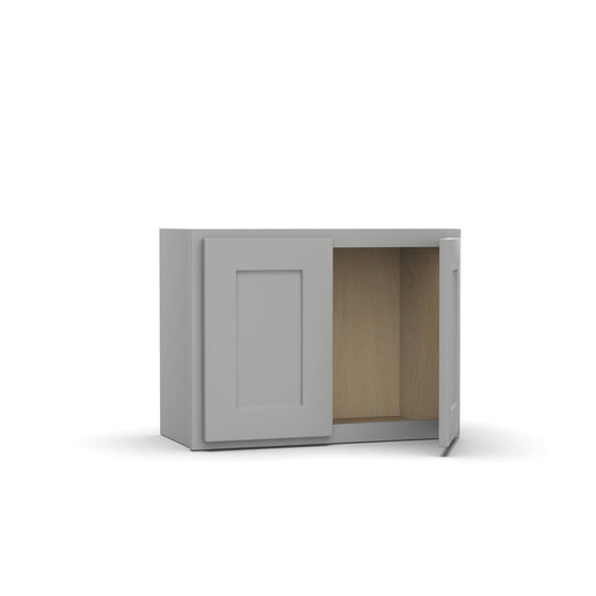 RTA - Liberty Shaker Ashen - 18"Height Double Door Wall Cabinets - 24"W x 18"H x 12"D