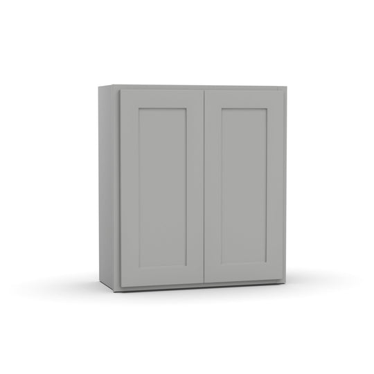 RTA - Liberty Shaker Ashen - 30"Height Double Door Wall Cabinets - 27"W x 30"H x 12"D