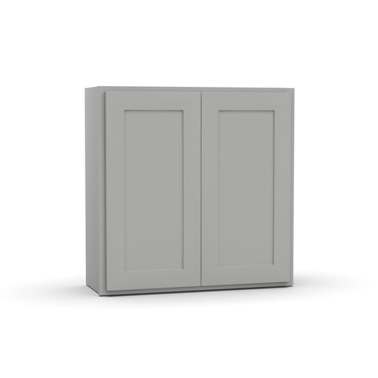 RTA - Liberty Shaker Ashen - 30"Height Double Door Wall Cabinets - 30"W x 30"H x 12"D