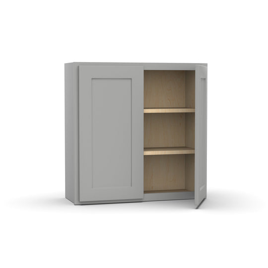 RTA - Liberty Shaker Ashen - 30"Height Double Door Wall Cabinets - 30"W x 30"H x 12"D