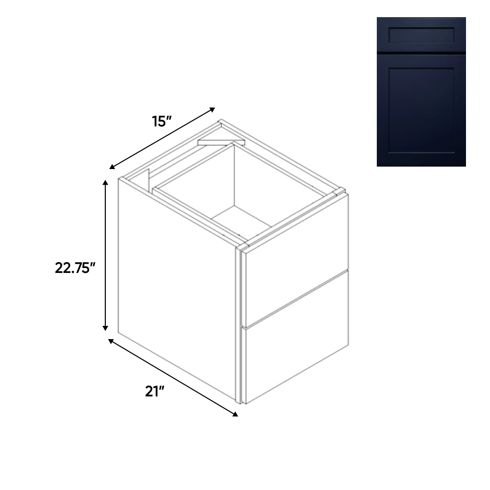 RTA - Liberty Shaker Blue - Vanity Drawer Base Cabinets - 15