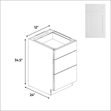 Load image into Gallery viewer, White Shaker - Base Cabinet - RTA - 12&quot;W x 34.5&quot;H x 24&quot;D