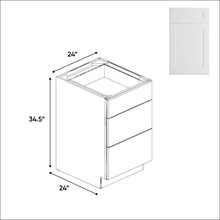 Load image into Gallery viewer, White Shaker - Base Cabinet - RTA - 24&quot;W x 34.5&quot;H x 24&quot;D