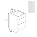 Load image into Gallery viewer, RTA - White Shaker - 3-Drawer Base Cabinet - 30&quot;W x 34.5&quot;H x 24&quot;D