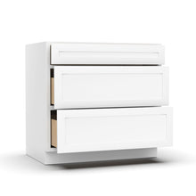 Load image into Gallery viewer, RTA - White Shaker - 3-Drawer Base Cabinet - 36&quot;W x 34.5&quot;H x 24&quot;D