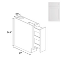 Load image into Gallery viewer, RTA - Shaker White - Spice Rack Cabinet - 9&quot;W x 30&quot;H x 24&quot;D