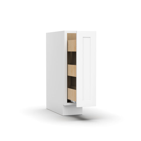 RTA - Shaker White - Spice Rack Cabinet - 9"W x 30"H x 24"D