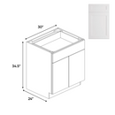 Load image into Gallery viewer, RTA - White Shaker - Double Door Base Cabinet - 30&quot;W x 34.5&quot;H x 24&quot;D