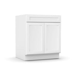 RTA - White Shaker - Double Door Base Cabinet - 30