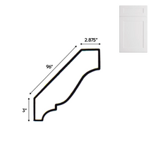 Load image into Gallery viewer, RTA - White Shaker - Standard Crown Molding - 2.875&quot;W x 3&quot;H x 96&quot;D
