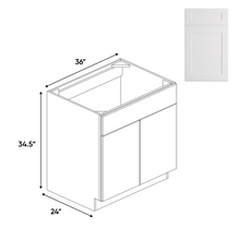 Load image into Gallery viewer, RTA - White Shaker - Double Door Sink Base Cabinet - 36&quot;W x 34.5&quot;H x 24&quot;D