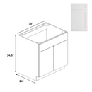 Load image into Gallery viewer, RTA - White Shaker - Double Door Sink Base Cabinet - 36&quot;W x 34.5&quot;H x 24&quot;D