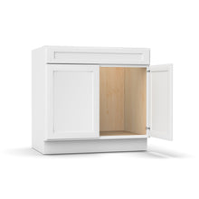 Load image into Gallery viewer, RTA - White Shaker - Double Door Sink Base Cabinet - 36&quot;W x 34.5&quot;H x 24&quot;D