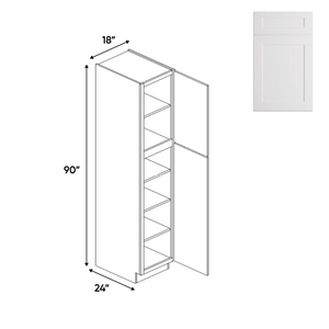 RTA White - Tall - Pantry Cabinets - 90"H x 18"W x 24"D
