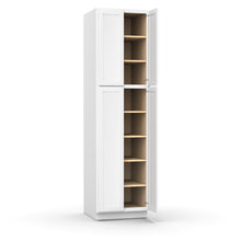 Load image into Gallery viewer, RTA White - Tall - Pantry Cabinets - 90&quot;H x 15&quot;W x 24&quot;D