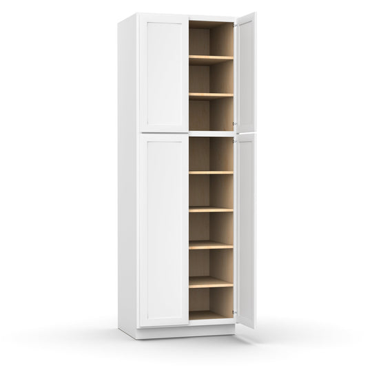 RTA White - Tall - Pantry Cabinets - 90"H x 30"W x 24"D