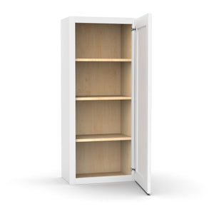 RTA - White Single - Door Wall Cabinet - 18"W x 42"H x 12"D