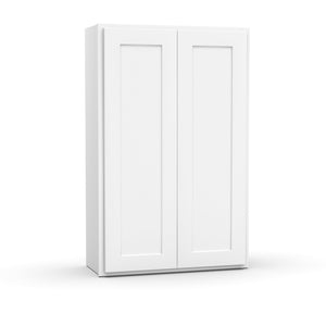 RTA - White - Double Door Wall Cabinet - 27"W x 42"H x 12"D