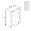 Load image into Gallery viewer, RTA - White - Double Glass Door Wall Cabinet - 30&quot;W x 30&quot;H x 12&quot;D