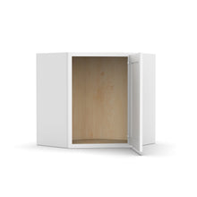 Load image into Gallery viewer, RTA - White Diagonal Corner Wall Cabinets - 18G&quot;H x 24&quot;W x 24&quot;D