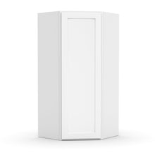 Load image into Gallery viewer, RTA - White Diagonal Corner Wall Cabinets - 36&quot;H x 24&quot;W x 24&quot;D