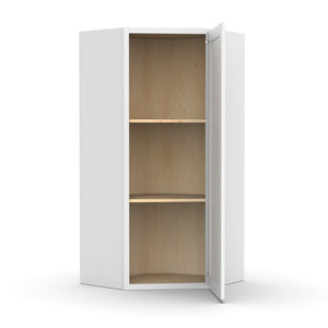 RTA - White Diagonal Corner Wall Cabinets - 36"H x 24"W x 24"D