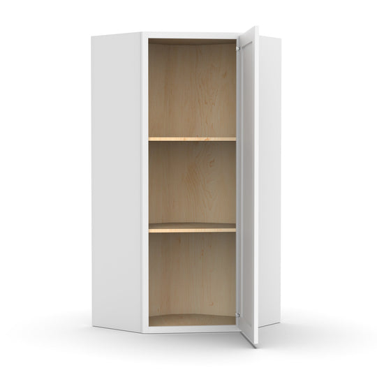 RTA - White Diagonal Corner Wall Cabinets - 36"H x 24"W x 24"D