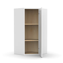 Load image into Gallery viewer, RTA - White Diagonal Corner Wall Cabinets - 36&quot;H x 27&quot;W x 15&quot;D