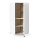 Load image into Gallery viewer, RTA - White Diagonal Corner Glass Door Wall Cabinets - 42&quot;H x 27&quot;W x 15&quot;D