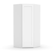 Load image into Gallery viewer, RTA - White Diagonal Corner Wall Cabinets - 42&quot;H x 27&quot;W x 15&quot;D
