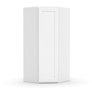 RTA - White Diagonal Corner Wall Cabinets - 42"H x 27"W x 15"D