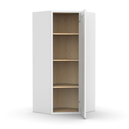RTA - White Diagonal Corner Wall Cabinets - 42"H x 27"W x 15"D