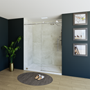 Load image into Gallery viewer, 60&quot; X 76&quot; Armani Grey Alcove Shower Wall Kit - Shower Door / Wall System / Solid Surface Shower Base Tray with Covered Drain