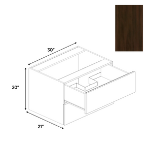 RTA - Olmo Textured - Vanity Hanging Drawer Sink Base Cabinet - 30"W x 20"H x 21"D - Frameless Cabinet