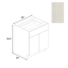 Load image into Gallery viewer, RTA - White Frozen Wood Textured - Double Door Base Cabinet - 30&quot;W x 34.5&quot;H x 24&quot;D - Frameless Cabinet