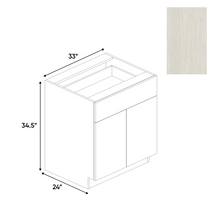 Load image into Gallery viewer, RTA - White Frozen Wood Textured - Double Door Base Cabinet - 33&quot;W x 34.5&quot;H x 24&quot;D - Frameless Cabinet