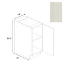 Load image into Gallery viewer, RTA - White Frozen Wood Textured - Base Full Height Cabinet - 9&quot;W x 34.5&quot;H x 24&quot;D - Frameless Cabinet