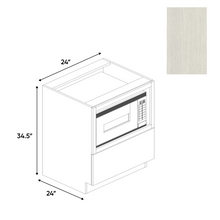 Load image into Gallery viewer, RTA - White Frozen Wood Textured - Base Microwave Cabinet - 24&quot;W x 34.5&quot;H x 24&quot;D - Frameless Cabinet