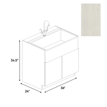 Load image into Gallery viewer, RTA - White Frozen Wood Textured - Farm Sink Base Cabinet - 36&quot;W x 34.5&quot;H x 24&quot;D - Frameless Cabinet
