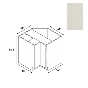 RTA - White Frozen Wood Textured - Lazy Susan Base Cabinet - 36"W x 34.5"H x 24"D - Frameless Cabinet