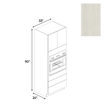 Load image into Gallery viewer, RTA - White Frozen Wood Textured - Tall Oven Cabinet - 33&quot;W x 90&quot;H x 24&quot;D - Frameless Cabinet