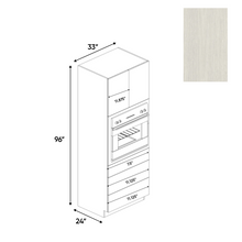 Load image into Gallery viewer, RTA - White Frozen Wood Textured - Tall Oven Cabinet - 33&quot;W x 96&quot;H x 24&quot;D - Frameless Cabinet