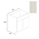 Load image into Gallery viewer, RTA - White Frozen Wood Textured - Sink Base Cabinet - 30&quot;W x 34.5&quot;H x 24&quot;D - Frameless Cabinet