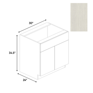 RTA - White Frozen Wood Textured - Sink Base Cabinet - 30"W x 34.5"H x 24"D - Frameless Cabinet