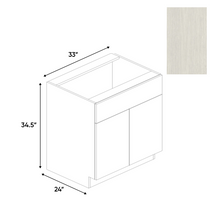 Load image into Gallery viewer, RTA - White Frozen Wood Textured - Sink Base Cabinet - 33&quot;W x 34.5&quot;H x 24&quot;D - Frameless Cabinet
