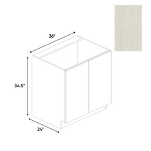 Load image into Gallery viewer, RTA - White Frozen Wood Textured - Sink Base Cabinet Full Height - 36&quot;W x 34.5&quot;H x 24&quot;D - Frameless Cabinet