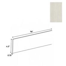 Load image into Gallery viewer, RTA - White Frozen Wood Textured - Toe Kick - 96&quot;W x 4&quot;H x 0.75&quot;D - Frameless Cabinet