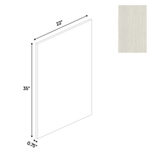 Load image into Gallery viewer, RTA - White Frozen Wood Textured - Finished End Vanity Panel - 22&quot;W x 35&quot;H x 0.75&quot;D - Frameless Cabinet